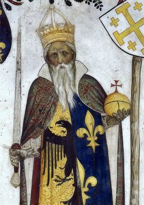 Darstellung der Markgrafen von Saluzzo und ihrer Gemahlinnen als historische und mythologische Helden und Heldinnen (Detail)