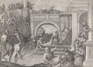 Doge Enrico Dandolo krönt Baldovino zum ersten Kaiser des Lateinischen Reiches von Konstantinopel, 1745-94
