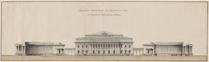 Geometrische Erhebung des Friedensplatzes und Fassade des Opernhauses