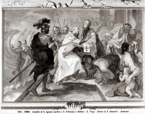 Das Treffen von St. Ignatius von Antiochien (gest. ca. 107 n. Chr.) und St. Polykarp von Smyrna (ca. 69-ca. 155 n. Chr.) von Giacomo Triga