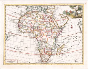 1740 Karte von Afrika von Giambattista Albrizzi