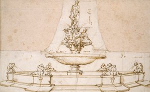 Entwurf für einen Brunnen, Ende des 16. Jahrhunderts