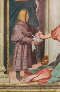Zentrales Kirchenschiff, fünftes nördliches Joch, Darstellung im Tempel von Gian Francesco Bembo