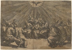 Pfingsten von Gian Jacopo Caraglio after Raphael