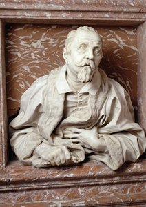 Büste von Gabrielle Fonseca (Arzt von Papst Innozenz X) aus der Fonseca-Kapelle (Detail) von Gian Lorenzo Bernini