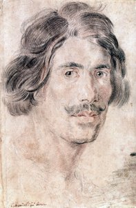 Selbstporträt von Gian Lorenzo Bernini (Bernin) (1598 - 1680), italienischer Bildhauer, Maler und Architekt. Gabinetto Nazionale delle Stampe, Rom von Gian Lorenzo Bernini