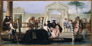 Die Abfahrt der Gondel von Giovanni Domenico Tiepolo