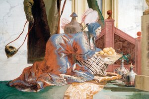 (Detail) Das Opfer von Früchten an eine Mondgöttin, aus dem Chinesischen Raum in der Foresteria, 1757 von Giovanni Domenico Tiepolo
