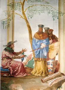(Detail) Fresko im Chinesischen Raum, in der Foresteria, 1757 von Giovanni Domenico Tiepolo
