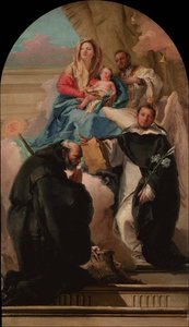 Madonna mit Kind und drei Heiligen, ca. 1760 von Giovanni Domenico Tiepolo