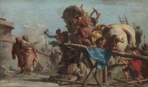Der Bau des Trojanischen Pferdes, ca. 1760