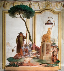 Das Opfer von Früchten an eine Mondgöttin, aus dem Chinesischen Raum in der Foresteria, 1757 von Giovanni Domenico Tiepolo