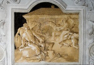 Vulkan in seiner Schmiede, aus dem Raum der Aeneis in der Palazzina, 1757 von Giovanni Domenico Tiepolo
