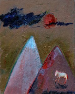 Blaue Wolken bei rotem Mond, 2016 von Gigi Sudbury