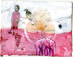 Holztaube und Elefant, 2014 von Gigi Sudbury