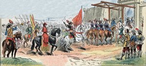 Belagerung von La Rochelle - Geschichte Frankreichs: Einzug von König Ludwig XIII. (1601-1643) und Kardinal Richelieu (Armand Jean du Plessis) von Gilbert Gilbert