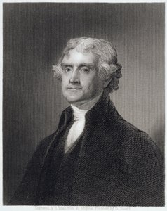 Porträt von Thomas Jefferson, graviert von Henry Bryan Hall (1808-84)