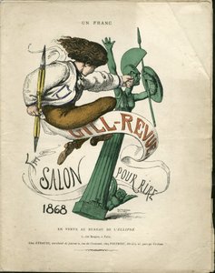 Illustration von Louis Alexandre Gosset de Guines dit Gill (1840-1885) für das Titelblatt von „Gill-Revue“ von Gill