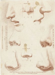 Studienblatt mit Nasen und Mündern von Gilles Demarteau