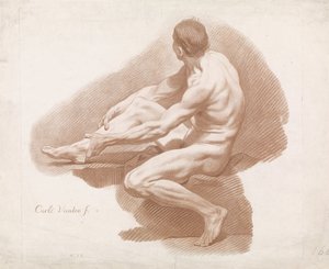 Sitzender männlicher Akt von Gilles Demarteau