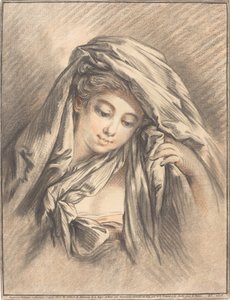 Junge Frau mit bedecktem Kopf von Gilles Demarteau, the Elder after François Boucher