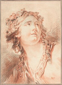 Kopf einer jungen Frau von Gilles Demarteau, the Elder after Jean Baptiste Le Prince