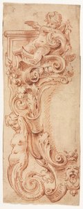 Entwurf für eine Kartusche, erste Hälfte 1700er von Gilles Marie Oppenord