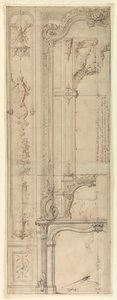 Entwürfe für Kaminverkleidungen für das Hôtel de Pomponne, Place des Victoires, Paris von Gilles Marie Oppenord