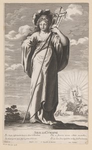 Sibylle von Cumae, mit der Auferstehung Christi im Hintergrund