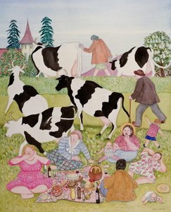 Picknick mit Kühen