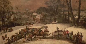 Eine Militärexpedition im Winter, um 1590 von Gillis Mostaert