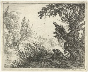 Landschaft mit einem Jäger