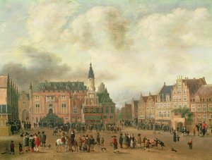Verkündung des Friedens von Breda auf dem Grote Markt, Haarlem, ca. 1667