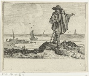 Dünenlandschaft mit einem Wanderer