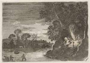Figuren um ein Lagerfeuer von Gillis van Scheyndel (I)