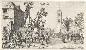 Kampf bei einem Gasthaus (der Tastsinn) von Gillis van Scheyndel (I)