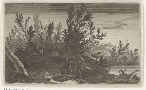Landschaft bei Nacht (Sechs Landschaften) von Gillis van Scheyndel (I)