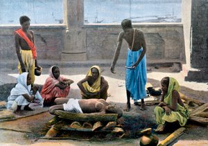 Einäscherung in Indien, ca. 1890