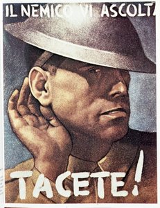 Tacete, il nemico vi ascolta (Schweigen, der Feind hört zu) - Italienisches Propagandaposter, ca. 1942 von Gino Boccasile