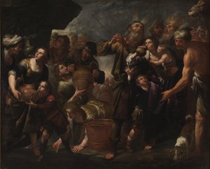 Moses schlägt Wasser aus dem Felsen