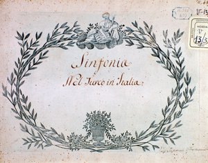 Seite der Partitur der Symphonie von Der Türke in Italien von Gioacchino Rossini von Gioachino Rossini