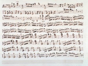 Seite der Violinstimme für eine Symphonie von Gioacchino Rossini