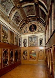 Ansicht des Studiolo von Francesco I. de Medici von Giorgio (and workshop) Vasari