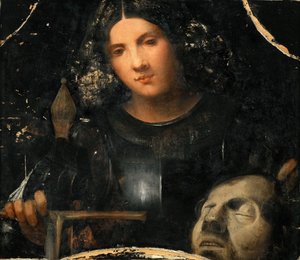 David mit dem Kopf von Goliath von Giorgio (workshop of) Giorgione
