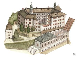 Renaissancearchitektur: Rekonstruktion des Schlosses Ambras von Giorgio Albertini