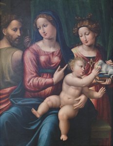 Madonna und Kind, Johannes der Täufer und Agnes von Giorgio Gandini del Grano