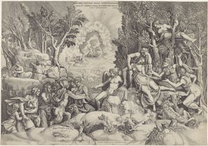 Cephalus und die Waldgötter betrauern den Tod von Procris