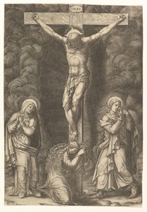 Die Kreuzigung mit der Jungfrau, der Magdalena und St. Johannes, späte 1570er Jahre