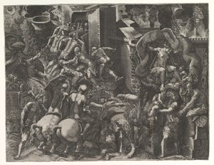Der Fall von Troja und die Flucht des Aeneas, Mitte der 1540er Jahre