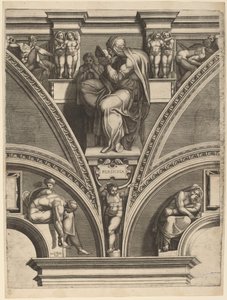 Die persische Sibylle von Giorgio Ghisi after Michelangelo